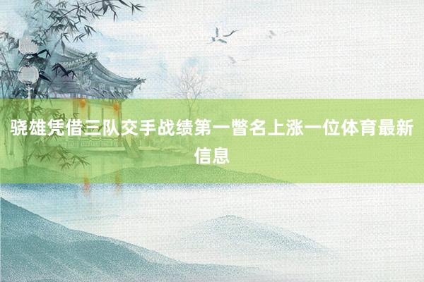 骁雄凭借三队交手战绩第一瞥名上涨一位体育最新信息