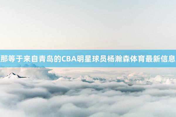 那等于来自青岛的CBA明星球员杨瀚森体育最新信息