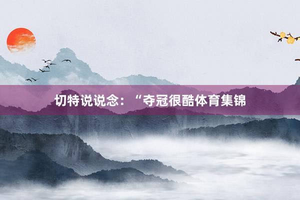 切特说说念：“夺冠很酷体育集锦