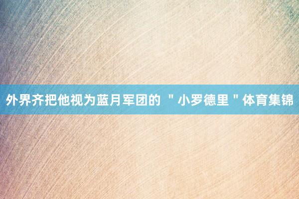 外界齐把他视为蓝月军团的 ＂小罗德里＂体育集锦