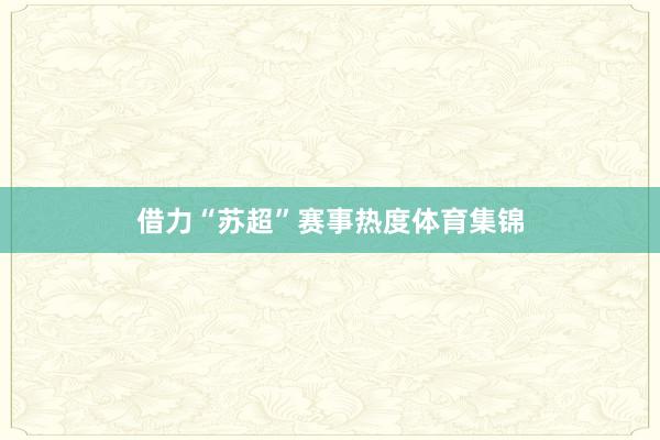借力“苏超”赛事热度体育集锦