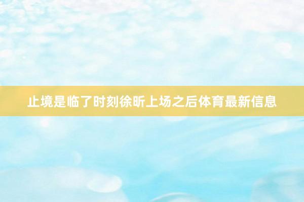 止境是临了时刻徐昕上场之后体育最新信息