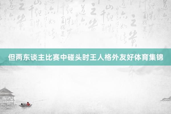 但两东谈主比赛中碰头时王人格外友好体育集锦