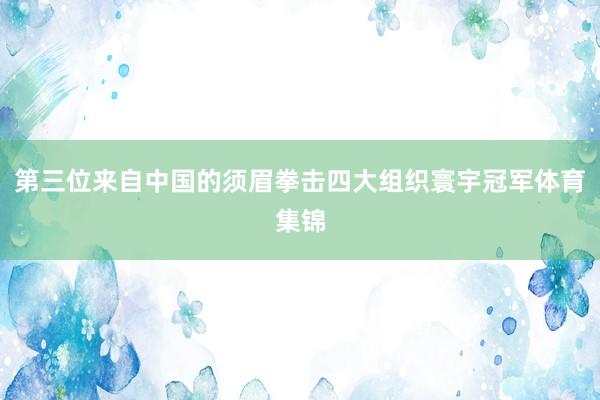 第三位来自中国的须眉拳击四大组织寰宇冠军体育集锦