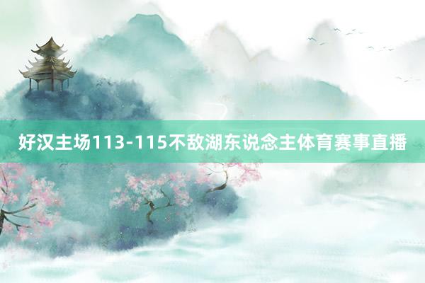 好汉主场113-115不敌湖东说念主体育赛事直播