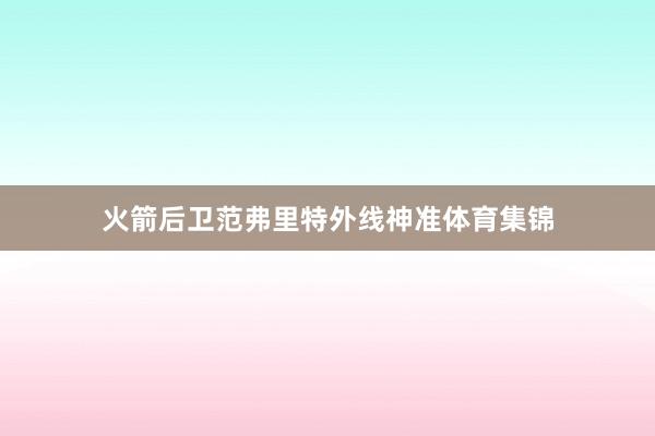 火箭后卫范弗里特外线神准体育集锦