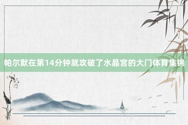 帕尔默在第14分钟就攻破了水晶宫的大门体育集锦
