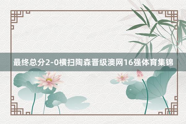 最终总分2-0横扫陶森晋级澳网16强体育集锦