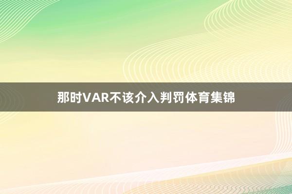 那时VAR不该介入判罚体育集锦